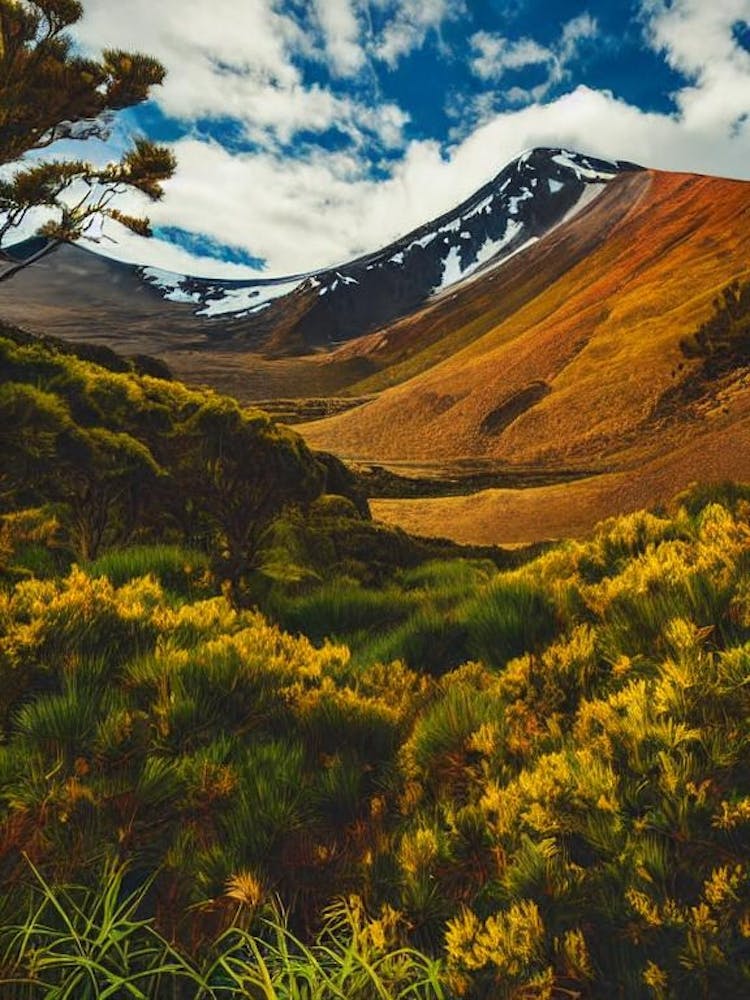 Tongariro National Park New Zealand Vintage Poster
