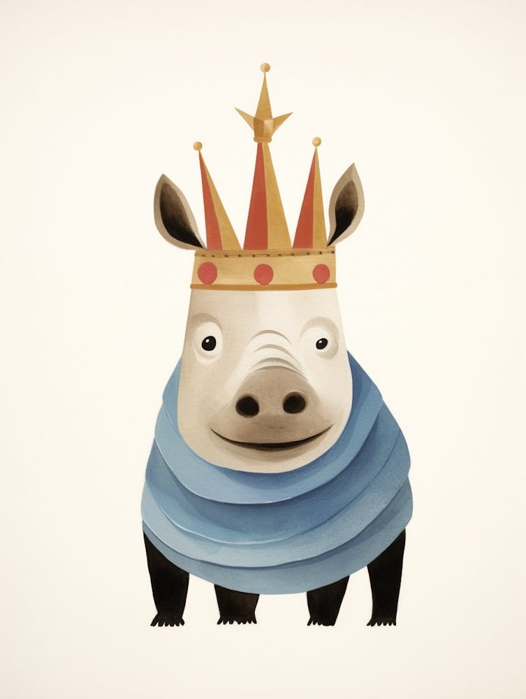 Little Rhinoceros 2 Wearing A Crown