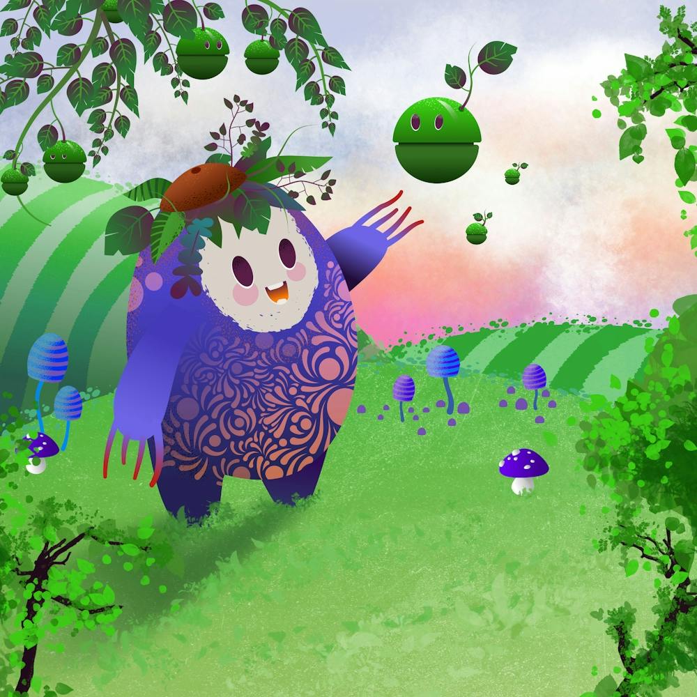 Fantasy Creature With A Flying Apple