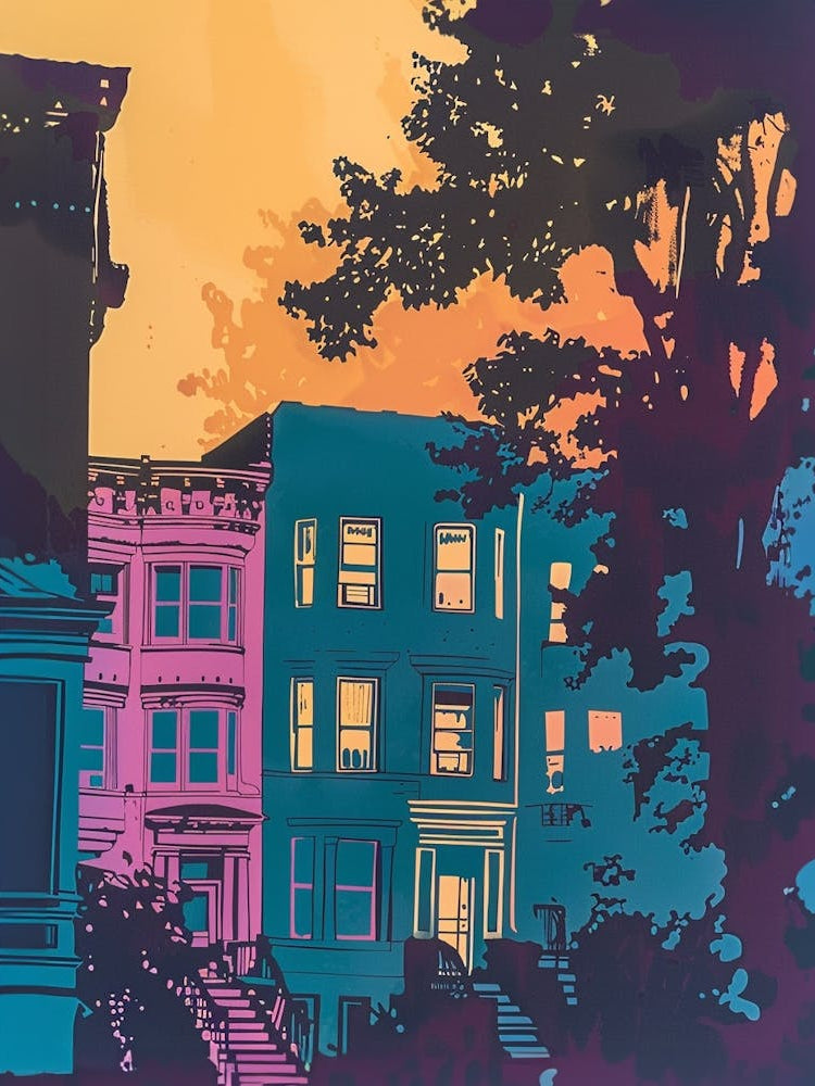 Stapleton New York Colourful Silkscreen Illustration 1