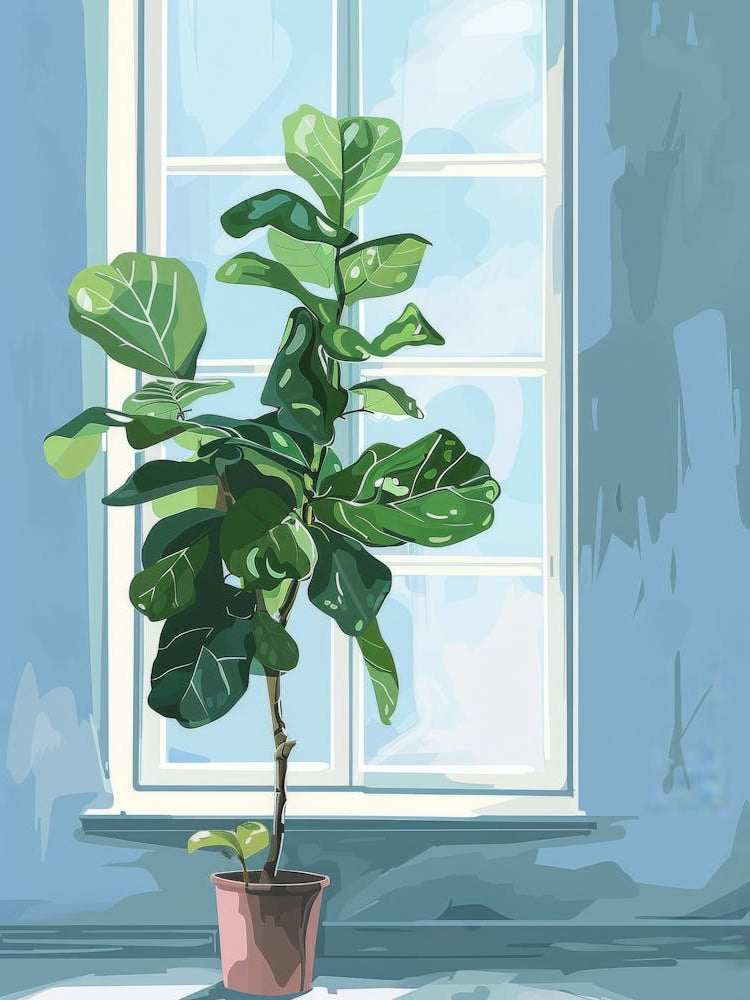 Fig Tree In Front Of Window