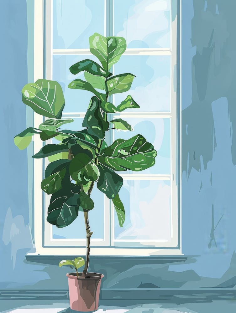 Fig Tree In Front Of Window