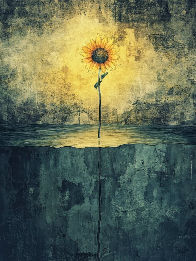 Sunflower In The Water