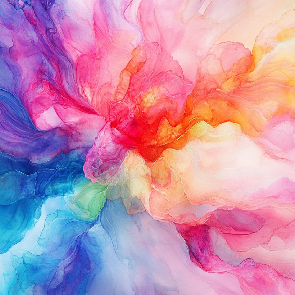 Abstract Watercolor Fractals Painting 1