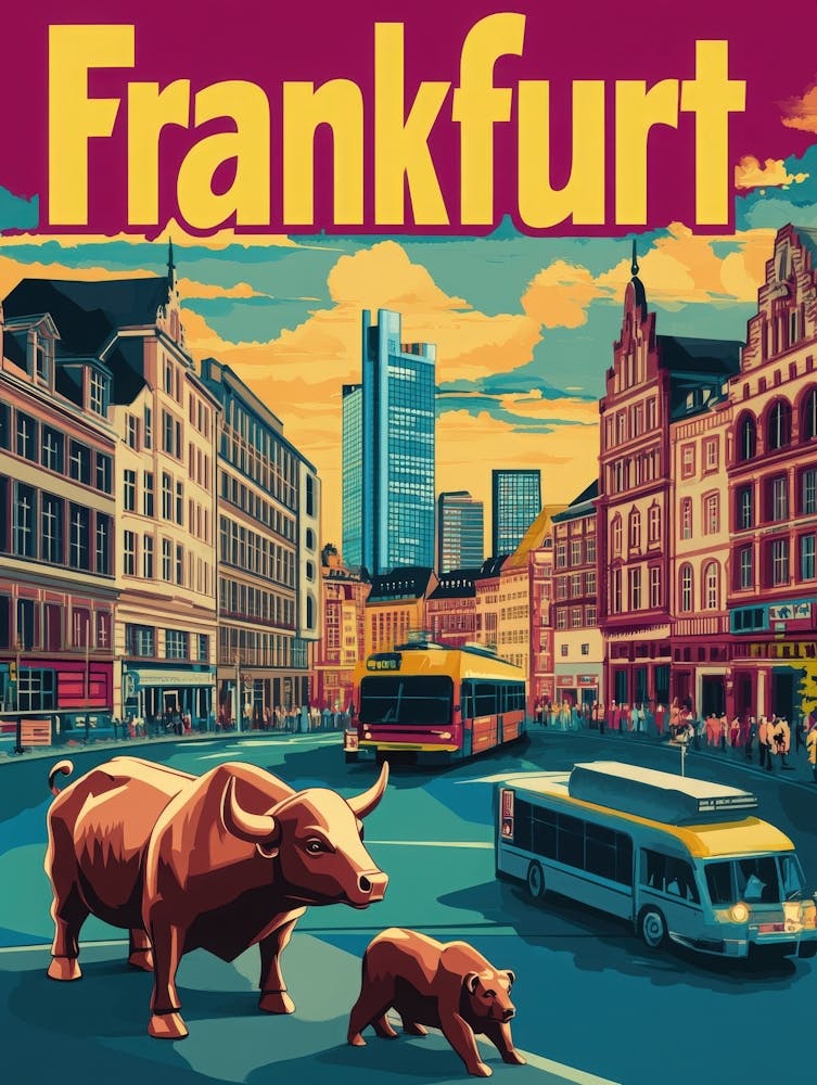 Aihrgdesign A 1970s Inspired Travel Poster For Frankfurt 4