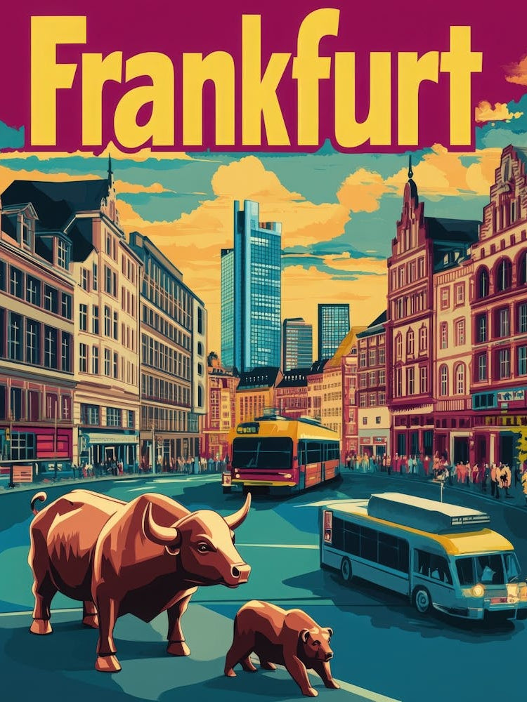 Aihrgdesign A 1970s Inspired Travel Poster For Frankfurt 4
