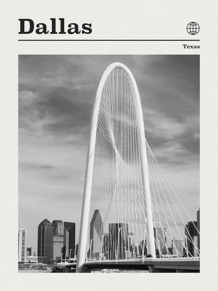 Dallas Texas Black And White