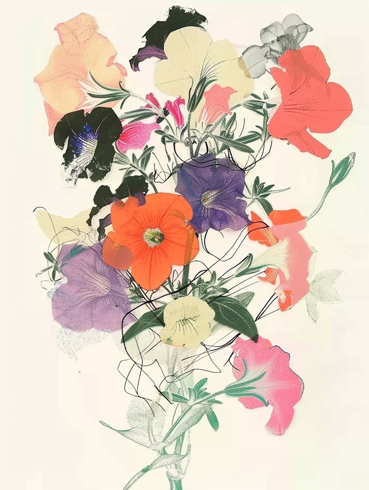 Petunia 2 Collage Flower Bouquet