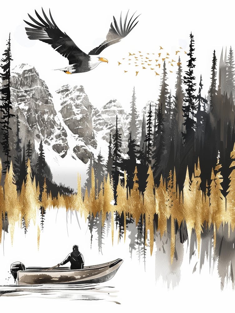 Eagle In A Boat