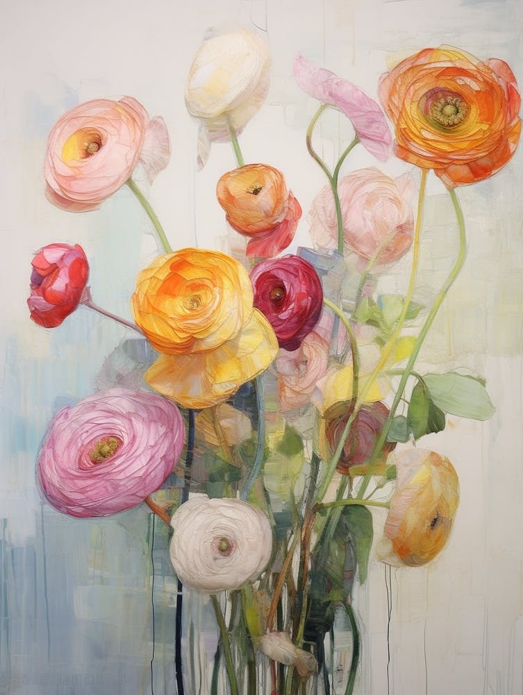 Abstract Flower Painting Ranunculus 2