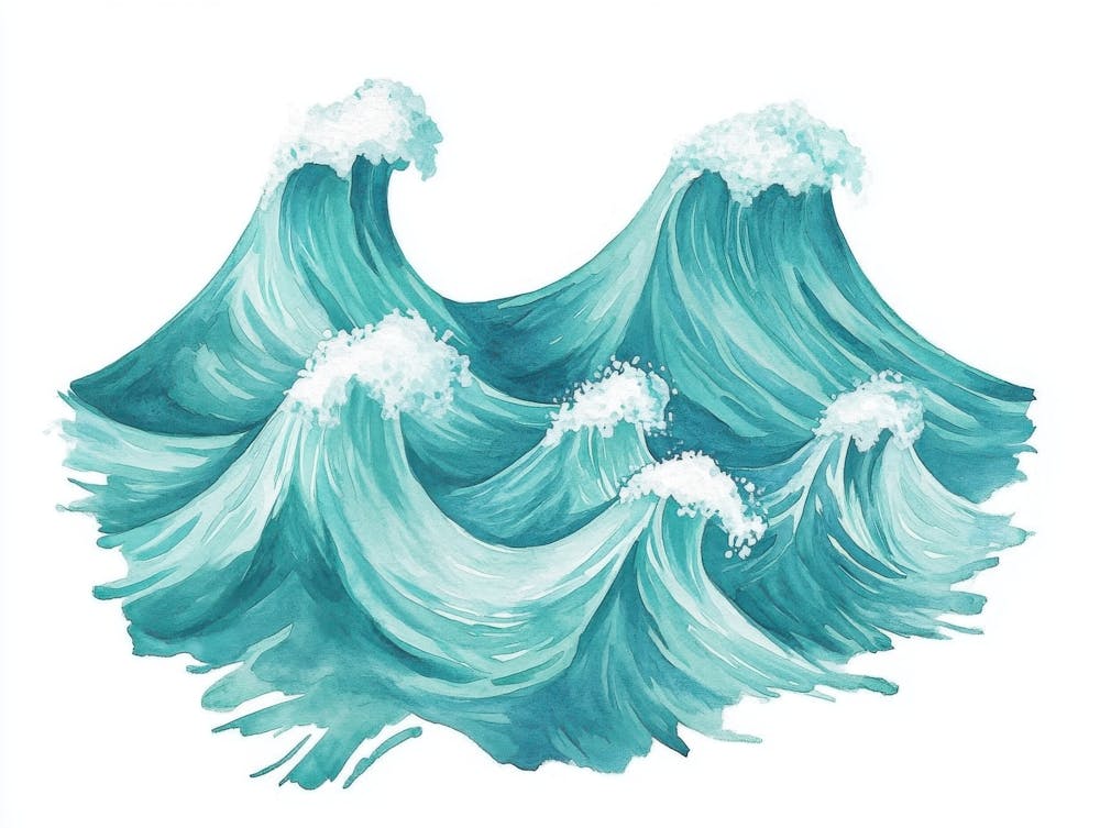 Watercolor Ocean Waves