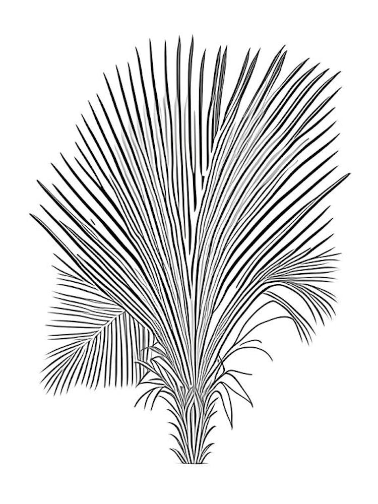 Saw Palmetto Kraut Von William Morris inspirierte Linienzeichnung 1