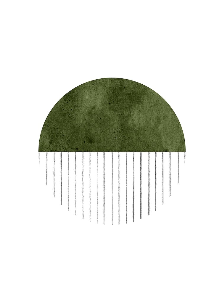 Olive green abstract shape