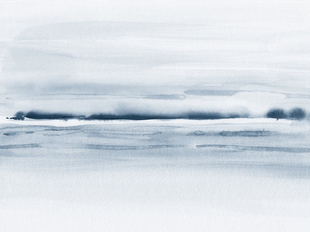 Watercolor Landscape 31 Indigo Blue