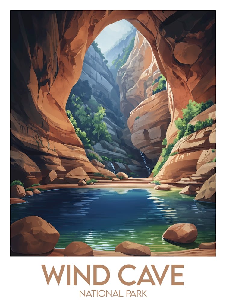 Affiche de voyage Wind Cave National Park