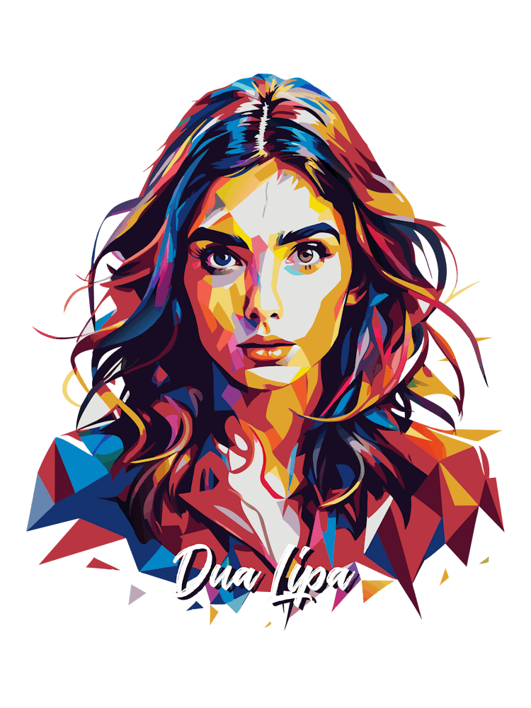 Dua Lipa 01 Portrait Music Icon Style WPAP Pop Art