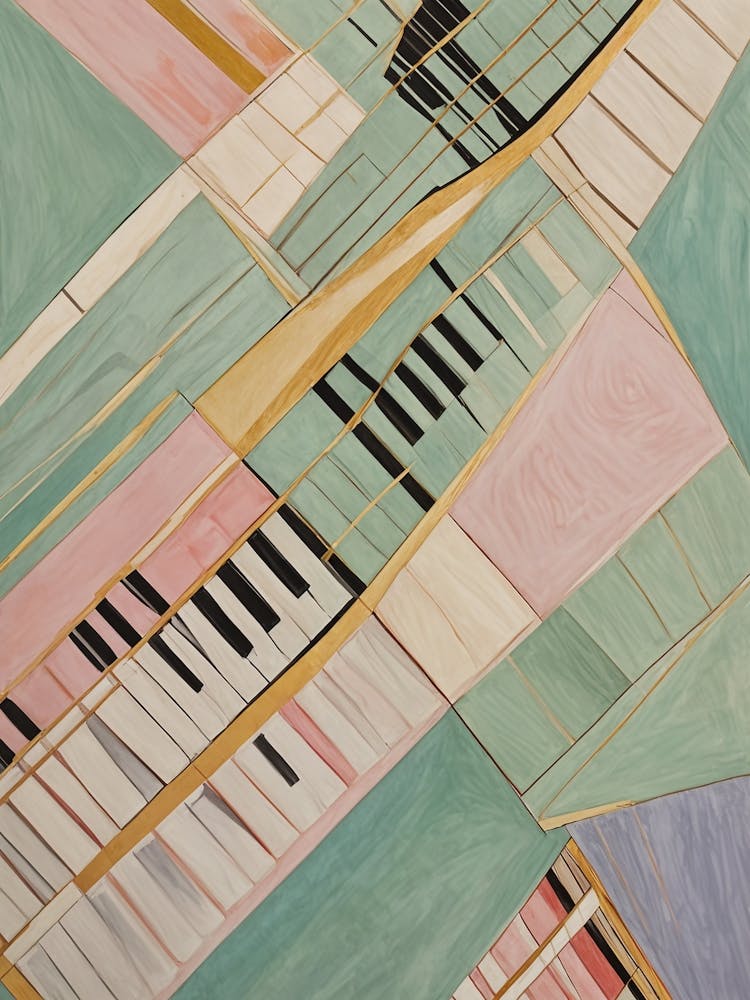 Abstract Pastel Piano Keys