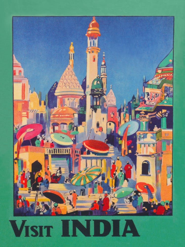 Visit India Vintage Travel Poster 1