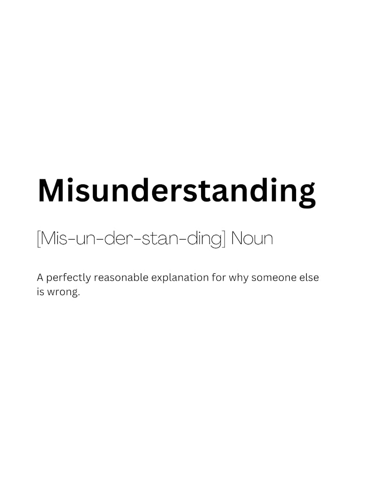 Misunderstanding Definition Meaning
