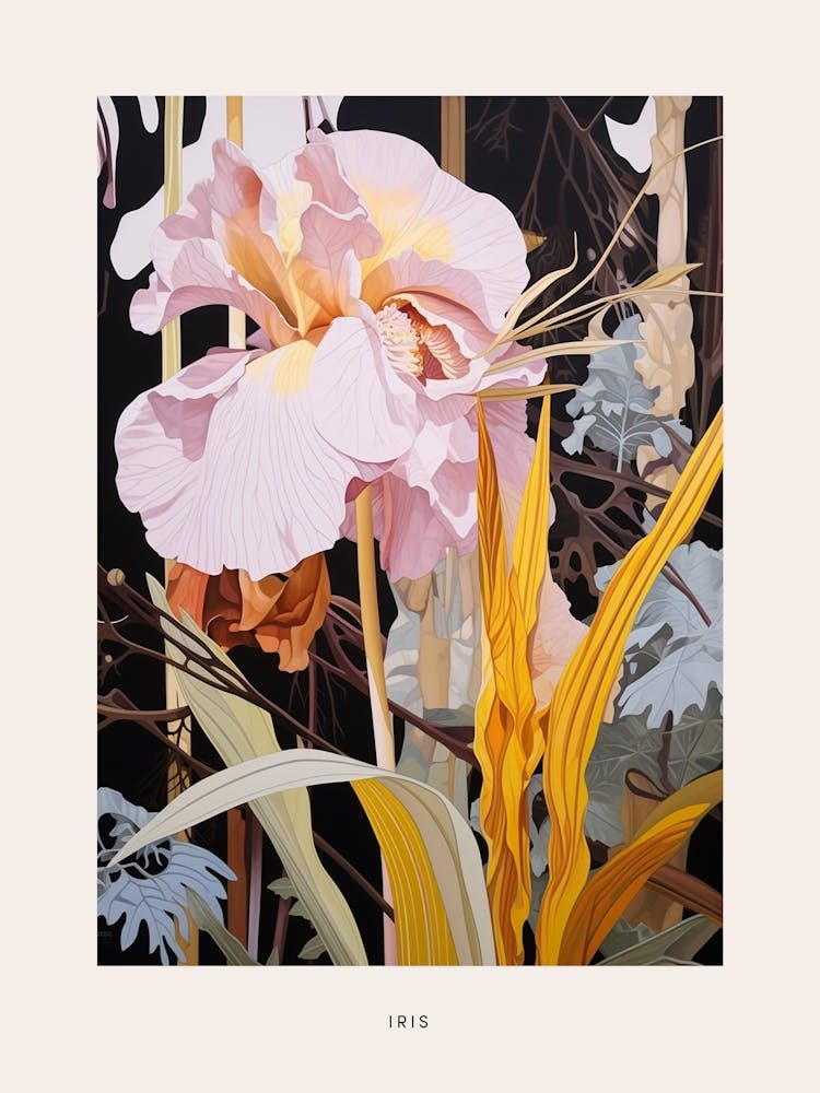 Flower Illustration Iris 2 Poster