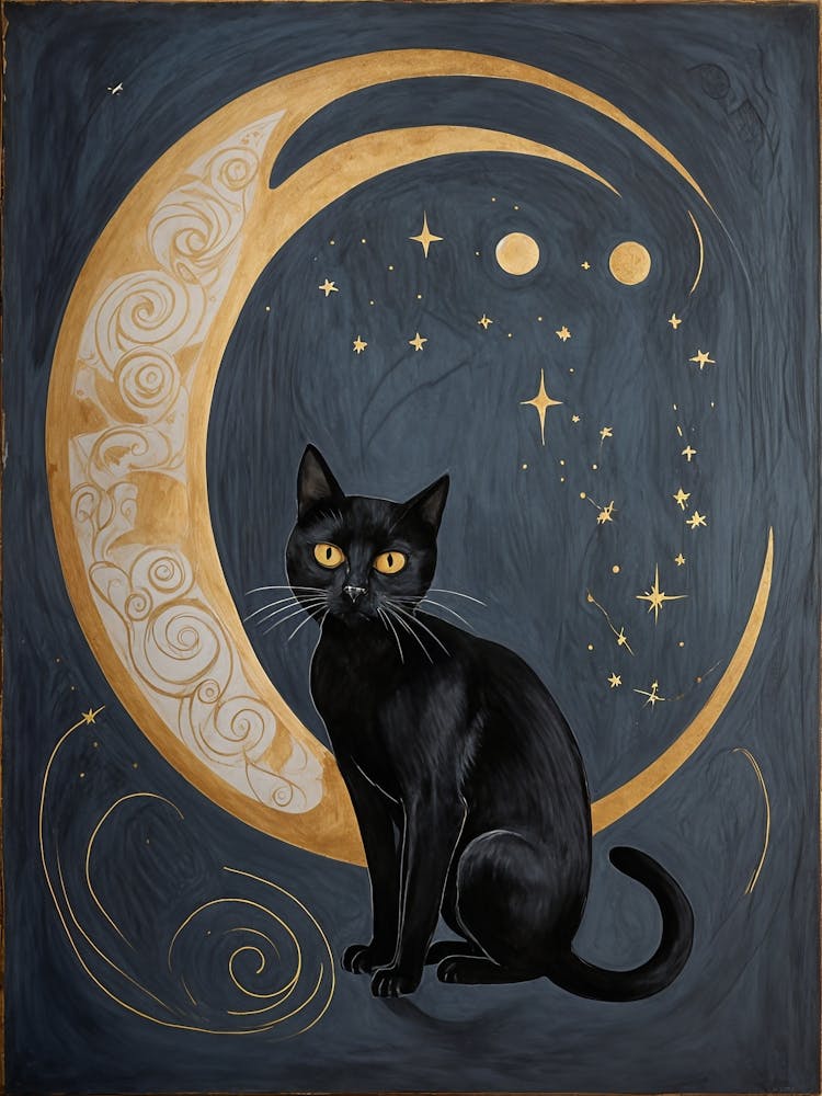Black Cat And The Moon