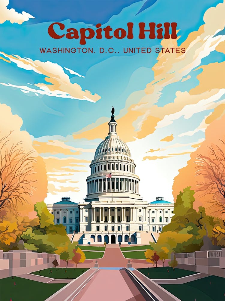 Capitol Hill Republican Art Illustration