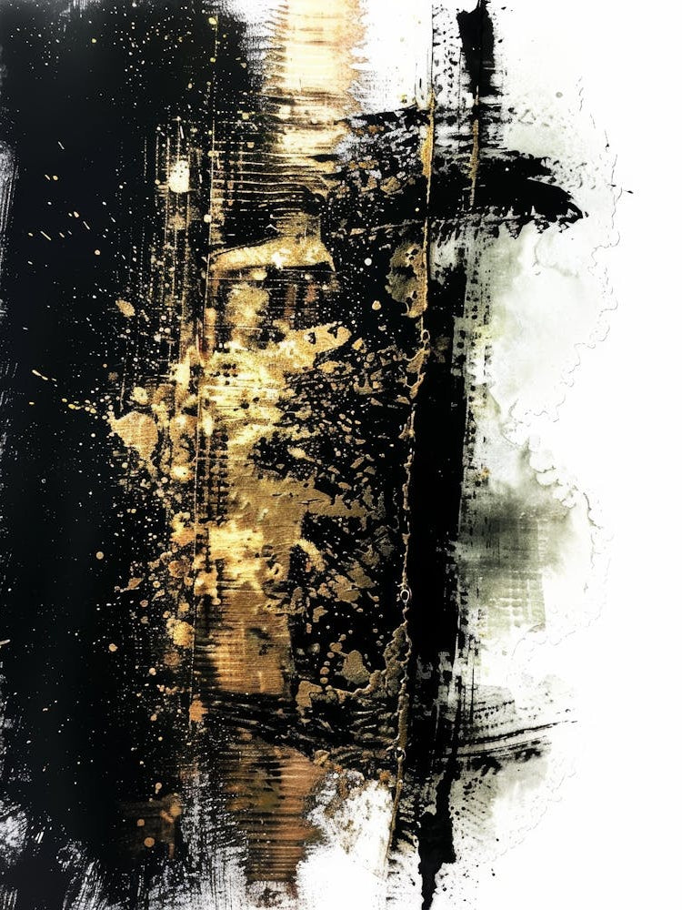Abstract Painting, Black And Gold 1