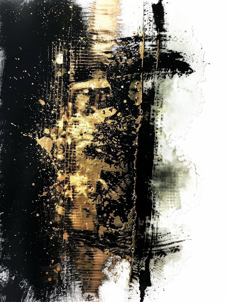 Abstract Painting, Black And Gold 1