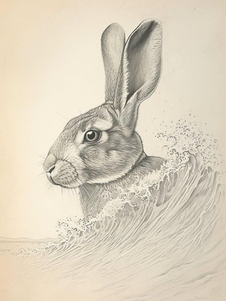Rhinelander Rabbit Drawing 4