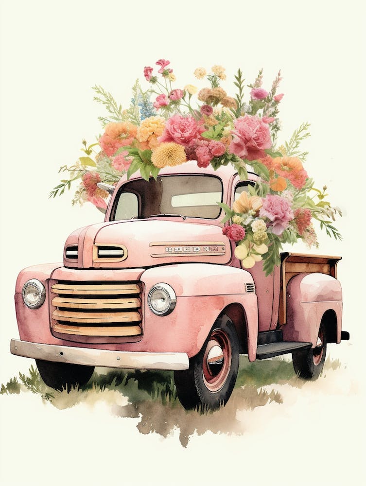 Cowgirl Truck With Flowers 2