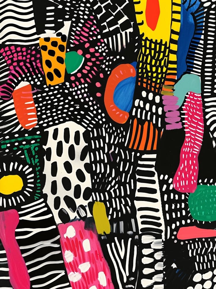 Cute Kitsch Abstract Patterns 2 Art Print by Bubblegum Kitsch – Fy!