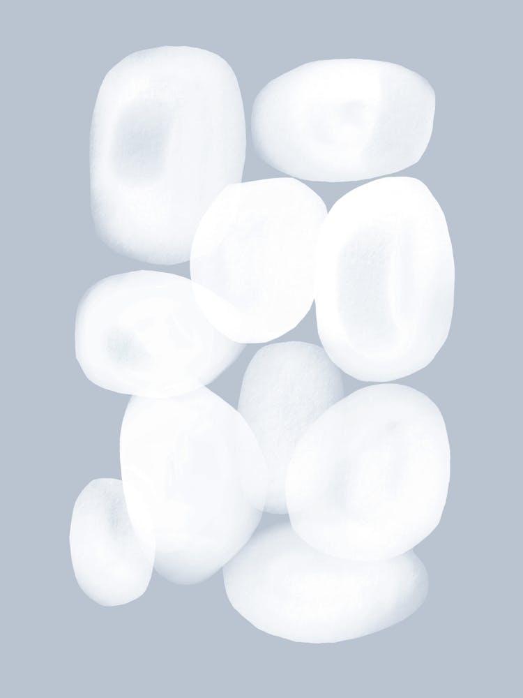 Blue White Abstract Pebbles