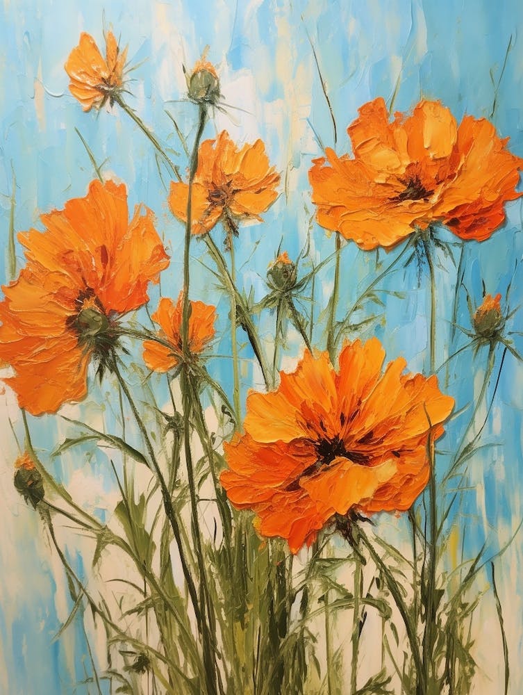 Fall Flower Painting Love In A Mist Nigella 3