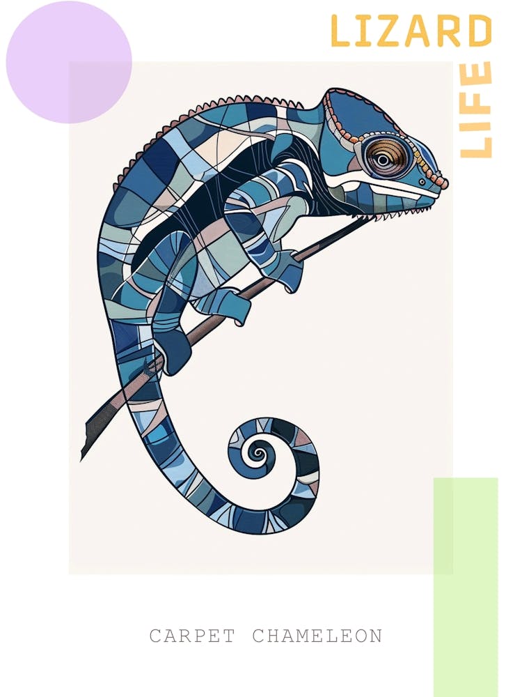 Carpet Chameleon Modern Abstract Illustration 2 Poster