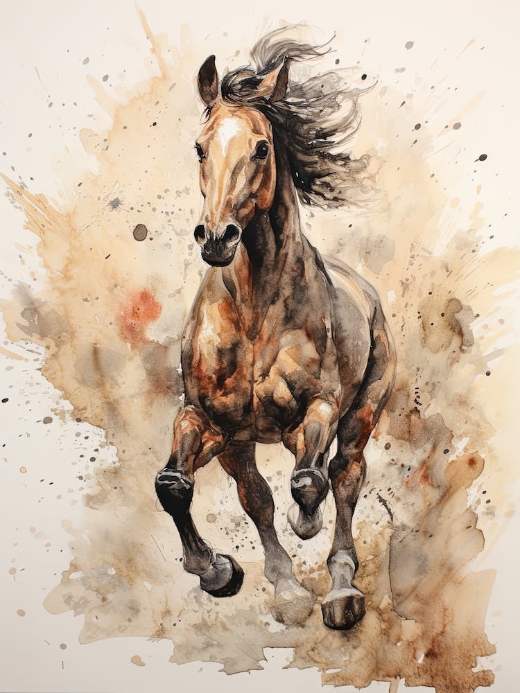 A Horse Painting In The Style Of Spattering 3