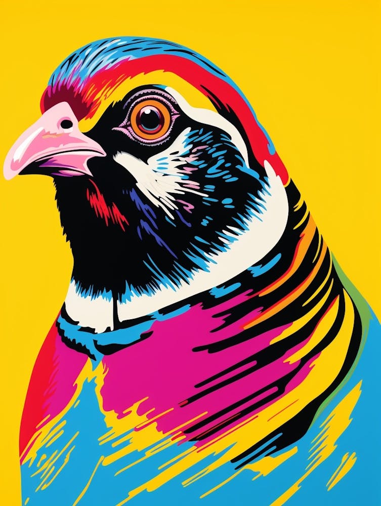 Andy Warhol Style Bird Partridge 2