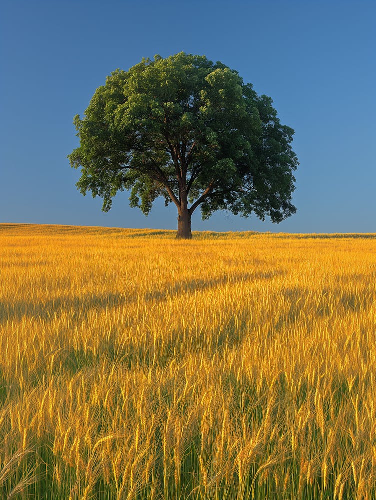 Lone Tree In A Wheat Field