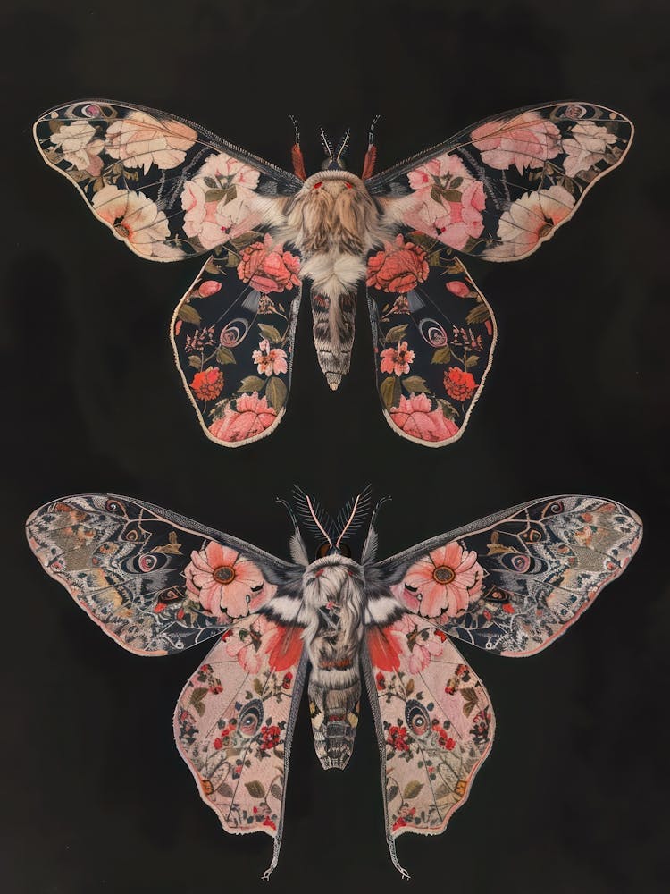 Night Butterflies William Morris Style 8
