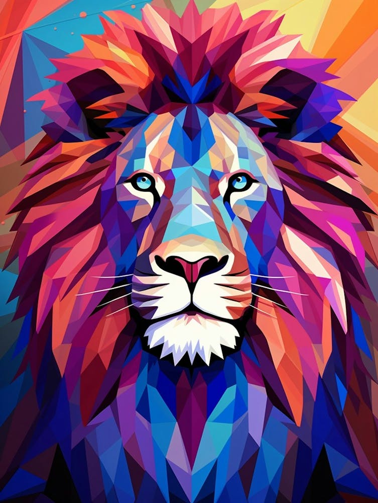 Lion Abstract Pop Art 4