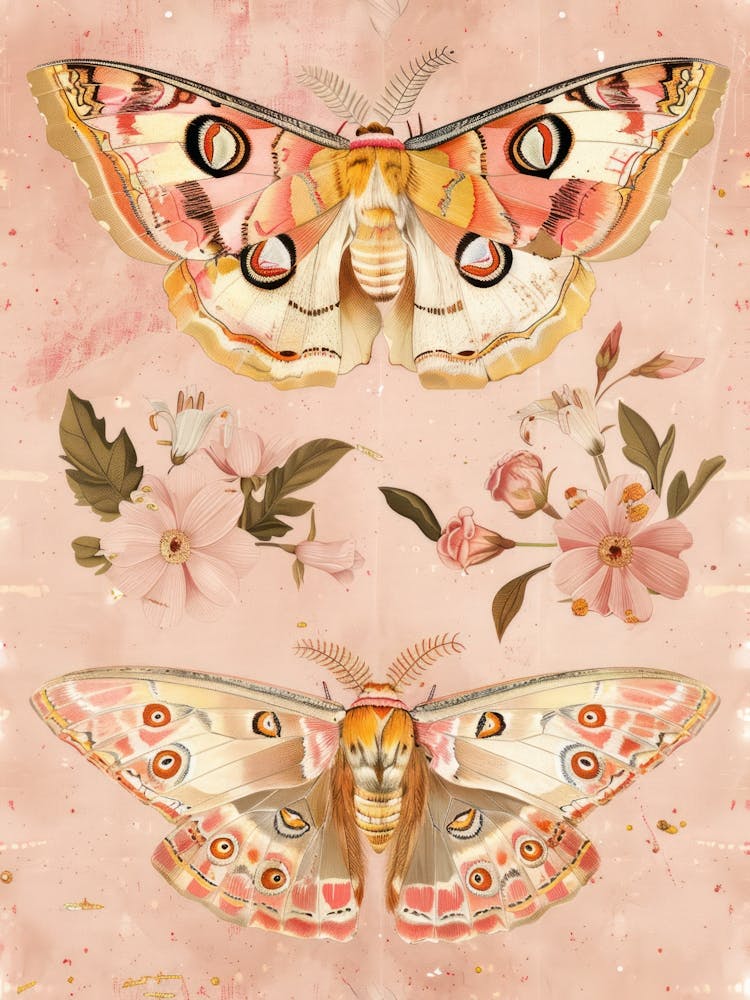 Pink Butterflies William Morris Style 9