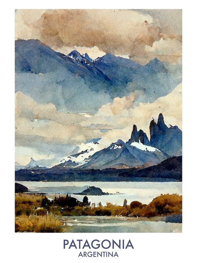 Argentina Patagonia Watercolour Travel
