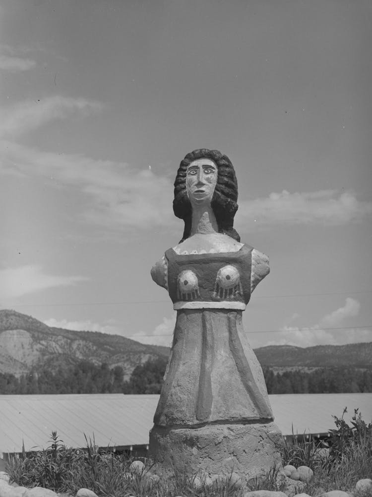 Statue By Local Artist, Cimarron, New Mexico By Russell Lee