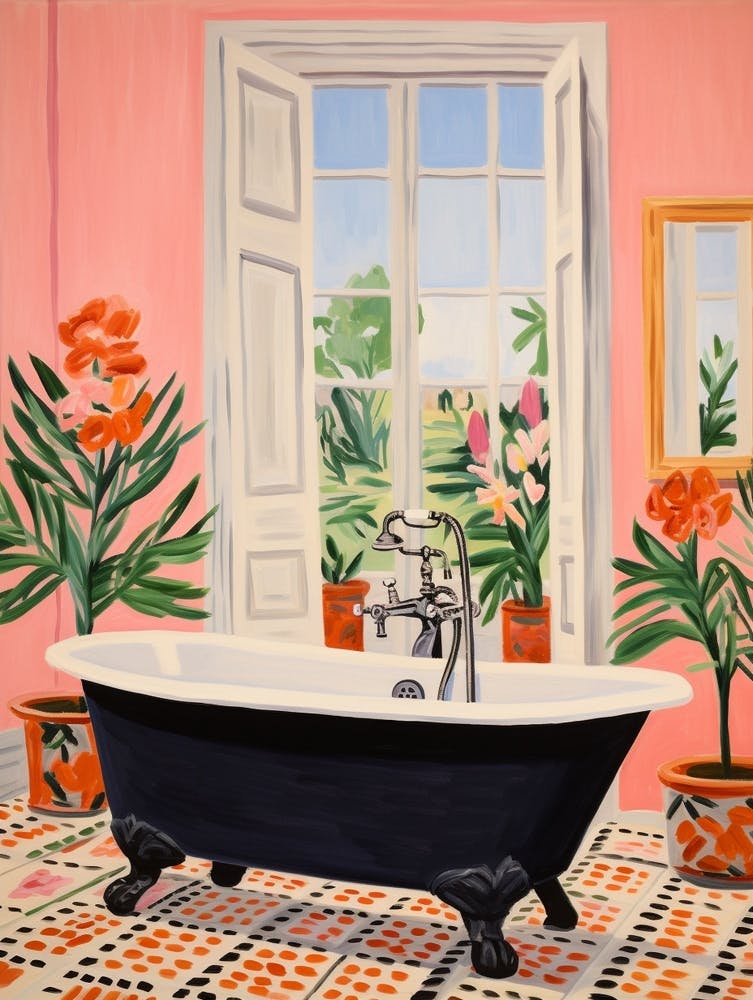 A Bathtube Full Of Bluebell In A Bathroom 4