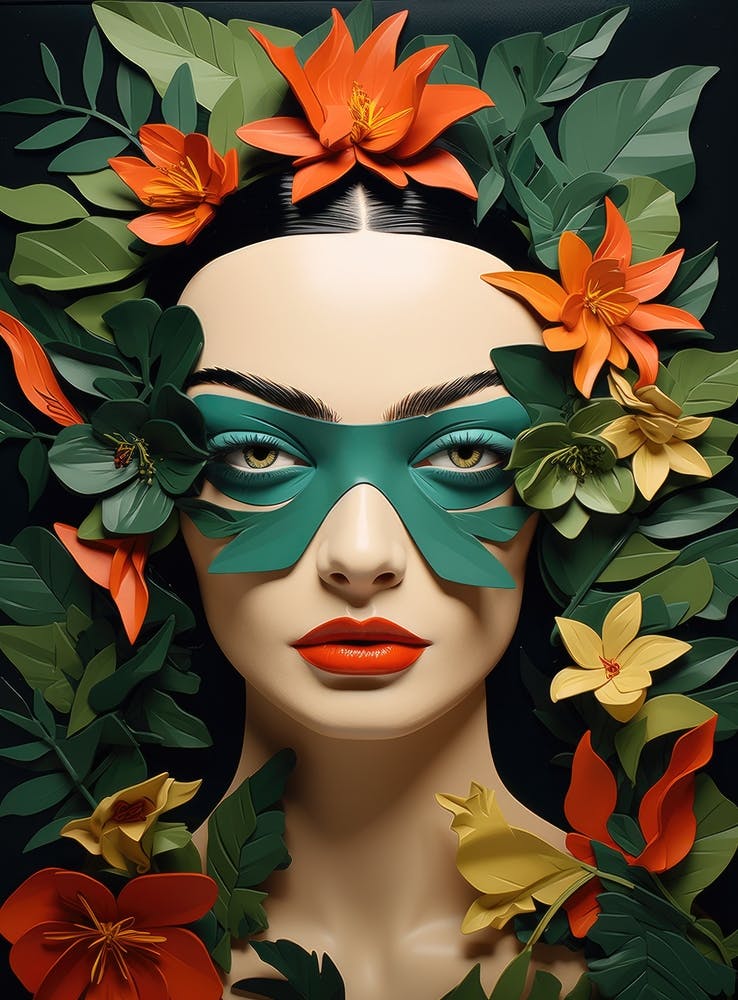 Portrait Of A Woman With Leaves 7