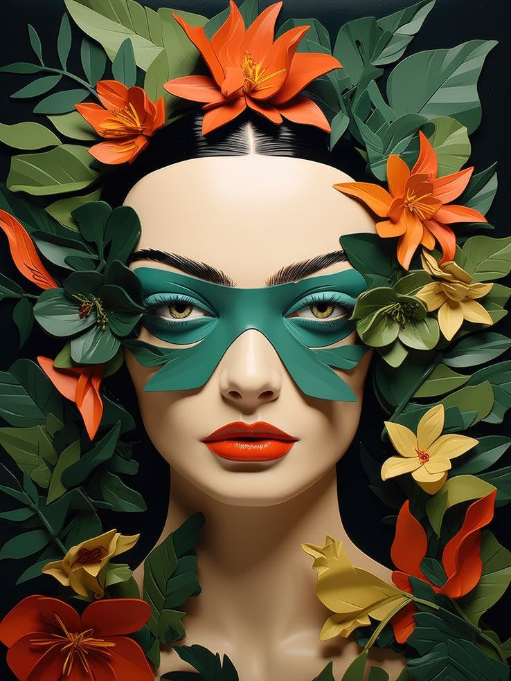 Portrait Of A Woman With Leaves 7