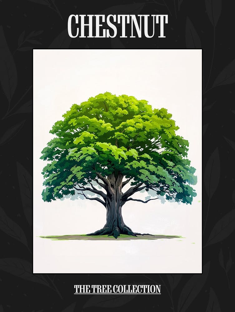 Chestnut Tree Pixel Illustration 2 Poster