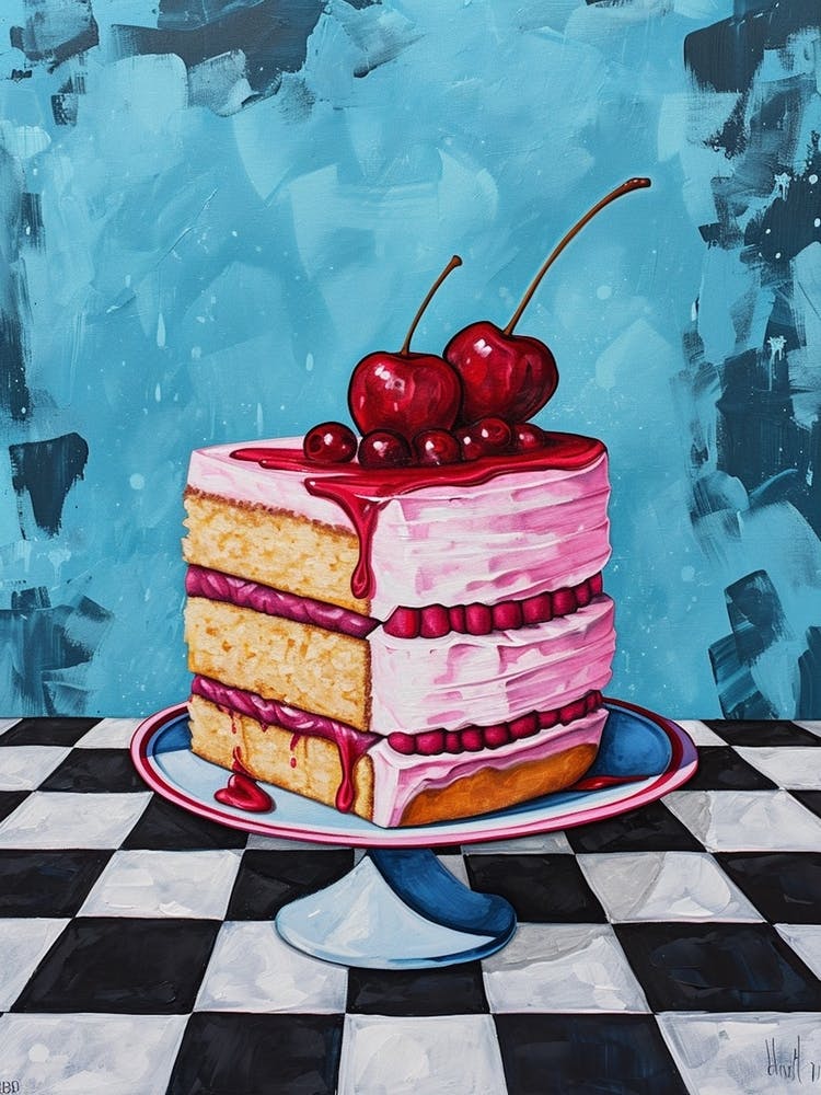 Cake Blue Checkerboard 3