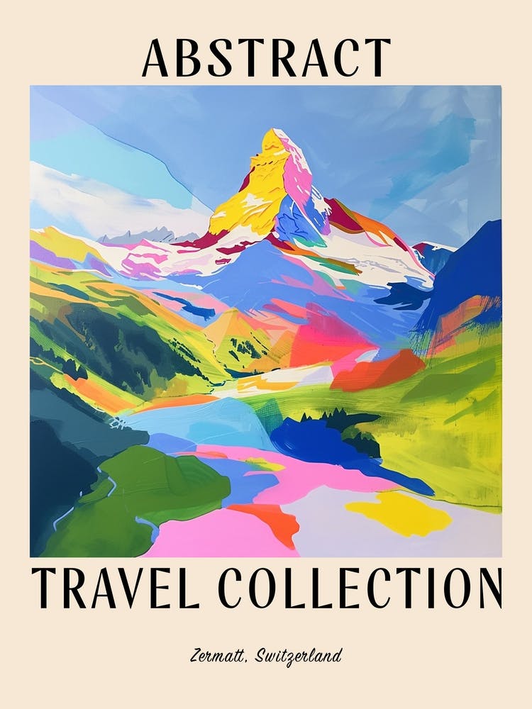 Abstract Travel Collection Poster Zermatt Switzerland 3