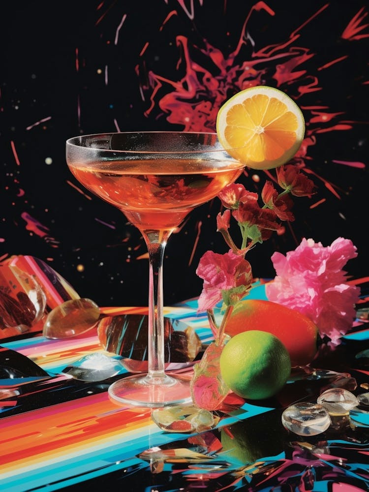 Cocktail Fruit Explosion Collage