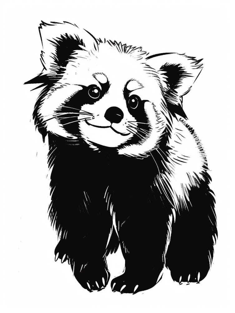 B&W Red Panda